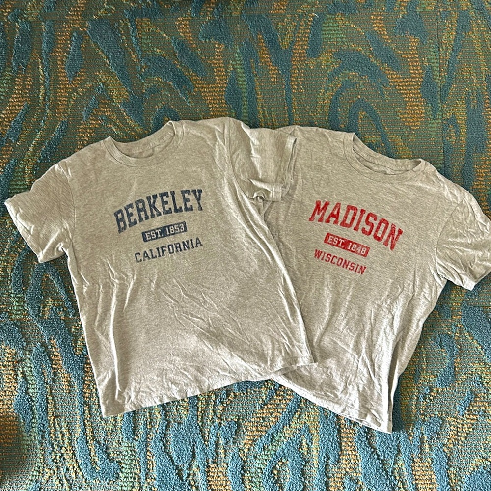 Girls College Vintage Athletic Sports Design T-shirts Pair